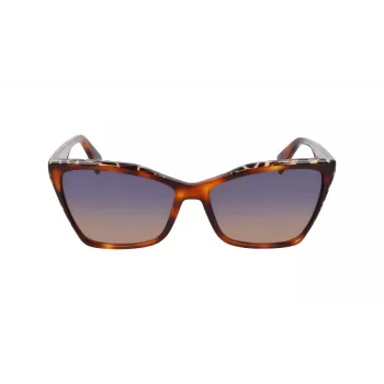 LIU JO sieviešu saulesbrilles LJ796S-245 – Havana acetāta tauriņveida rāmis ar brūnām gradienta lēcām, 58/15/135 mm
