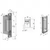 SCOT ES-S12AC/DC-B PROFI Simetrisks elektriskais aizbīdnis ar slēdzeni, 12V AC/DC, Fail-Secure, 3000N turēšanas spēks, Pelēks/Sudrabs