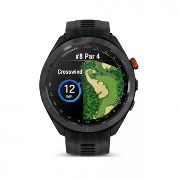 Garmin Approach S70 47mm Golf GPS viedpulkstenis – Melns/sarkans ar keramikas rāmi un melnu silikona siksnu