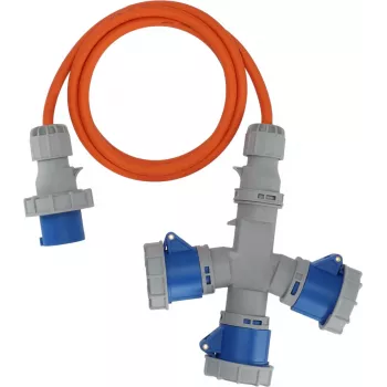 Brennenstuhl 1167670202 Pagarinājuma kabelis CEE 3 virzienu sadalītājs 16A 2m H07RN-F 3G 2.5 mm² IP44