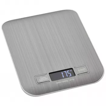 TFA Dostmann AMARETTI digitālie virtuves svari, 10 kg ietilpība, 1 g precizitāte, sudraba (50.2004.54)