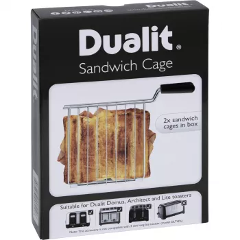 Dualit 00510 Sviestmaižu būris tosterim - Nerūsējošais tērauds, melns rokturis, pāris