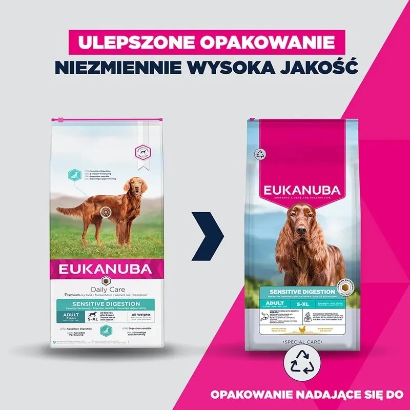 Eukanuba Special Care Sensitive Digestion Sausā Barība Suņiem Pieaugušiem Mazām un Vidējām Šķirnēm, Jērs un Rīsi, 12 kg