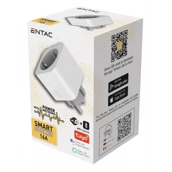 ENTAC WiFi viedais kontaktdakšas adapteris ar enerģijas uzraudzību balts