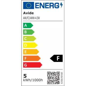Avide LED Filament Candle Bulb 4.5W E14 Warm White 2700K