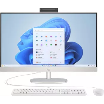 HP 27-cr0501ng 27 collu All-in-One dators, AMD Ryzen 5 7520U, 8GB RAM, 512GB SSD, Snow White