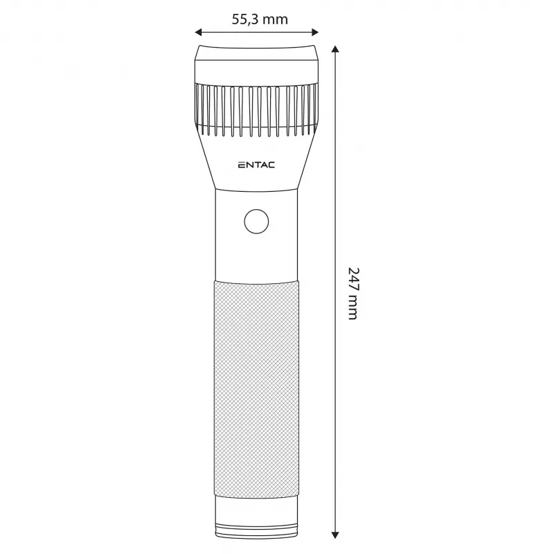 ENTAC EFL-2D-ALU 2D Alumīnija kabatas lukturis ar kriptona spuldzi, 20 lūmeni, 60 m stars, IPX4, sudrabs