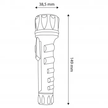 ENTAC EFL-2AA-PL LED Laternas 2xAA ABS Plastmasa Melna 30 Lumeni