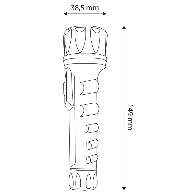 ENTAC EFL-2AA-PL LED Laternas 2xAA ABS Plastmasa Melna 30 Lumeni