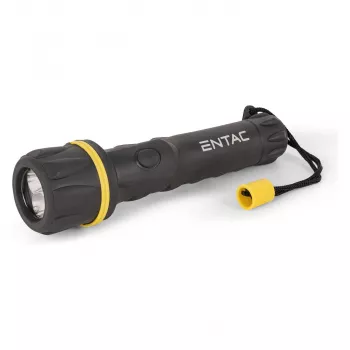 ENTAC EFL-2AA-PL LED Laternas 2xAA ABS Plastmasa Melna 30 Lumeni