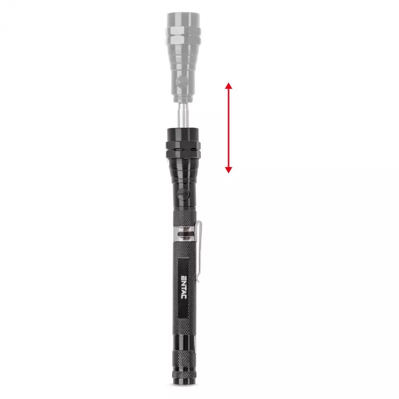 ENTAC EFL-1W-FLEX-ALU 1W LED lukturis ar teleskopisku kaklu, alumīnijs, melns