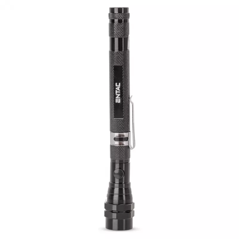 ENTAC EFL-1W-FLEX-ALU 1W LED lukturis ar teleskopisku kaklu, alumīnijs, melns