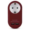 ENTAC sienas kontaktdakšas adapteris ar 2x USB-A bordo krāsā
