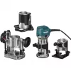 Makita RT0702CX3J malu frēze 710W 8mm iespīlētājs ar 3 pamatnēm MAKPAC futrālis