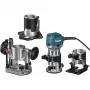 Makita RT0702CX3J Trimmer Router 710W 8mm Collet ar 3 Pamatnēm MAKPAC Maciņš