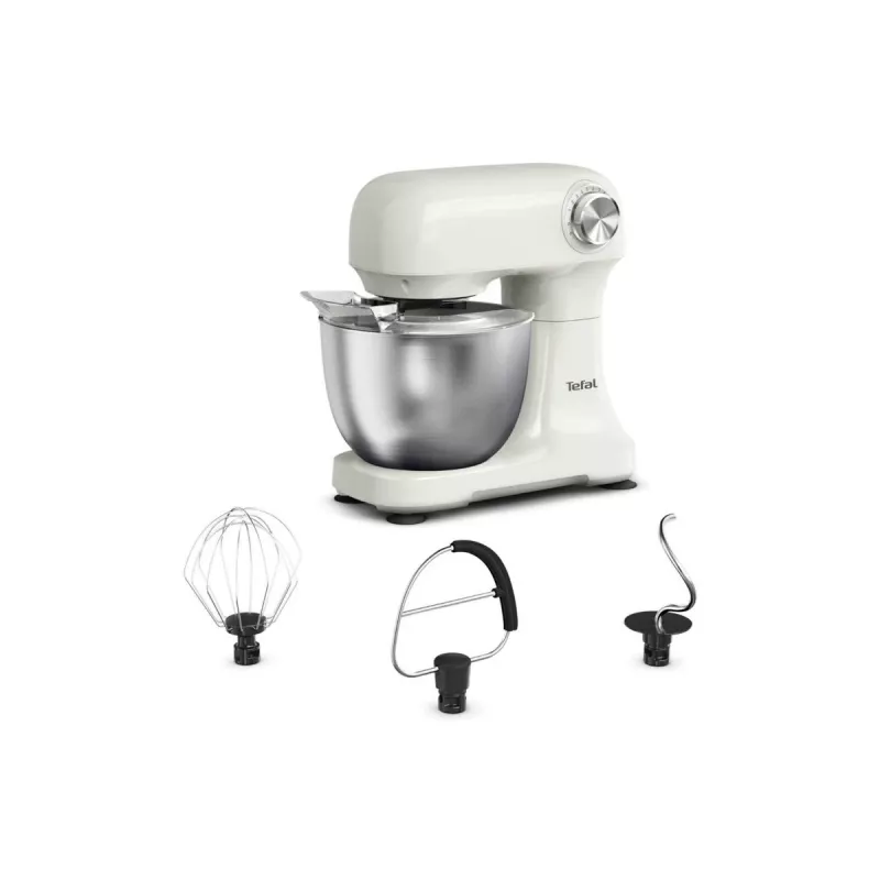 TEFAL QB140AF0 Bake Easy Stenda mikseris, 500 W, 12 ātrumi, 3,5 L bļoda, bēšs