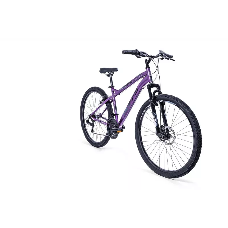 Huffy EXTENT 27.5 kalnu velosipēds jauniešiem, purpura, 21 ātrumu, cietā rāmja, disku bremzes