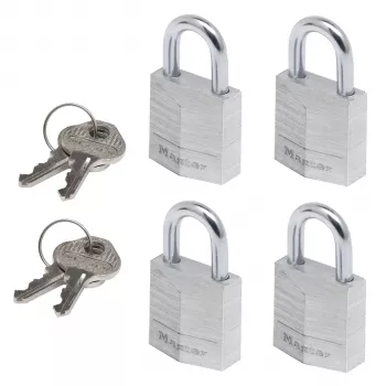 Master Lock 9120EURQNOPCC Laminēta tērauda atslēga 4 komplektā ar vienādu atslēgu 20 mm korpusa platums