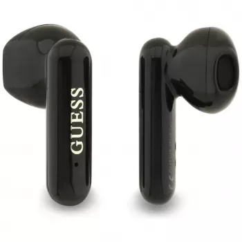 Guess 4G Metal Logo True Wireless Stereo Bluetooth Earbuds ar uzlādes futrāli (Melna)
