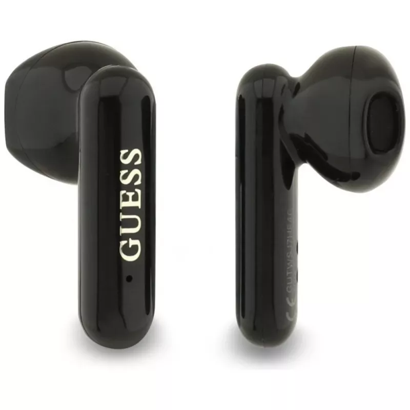 Guess 4G Metal Logo True Wireless Stereo Bluetooth Earbuds ar uzlādes futrāli (Melna)