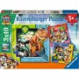 RAVENSBURGER Bērnu Puzle PAW Patrol 3 Dino Movie (3 x 49 gab.)