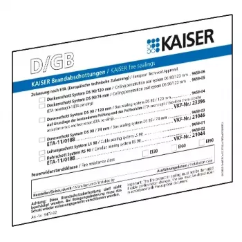 Kaiser Elektro Schott Identifikācijas etiķešu komplekts DE/GB/FR/IT 9473-91