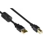 GoodConnections USB 2.0 kabelis USB Type A uz USB Type B ar ferīta serdi, apzeltīti kontakti, melns, 5m (GC-M0083)