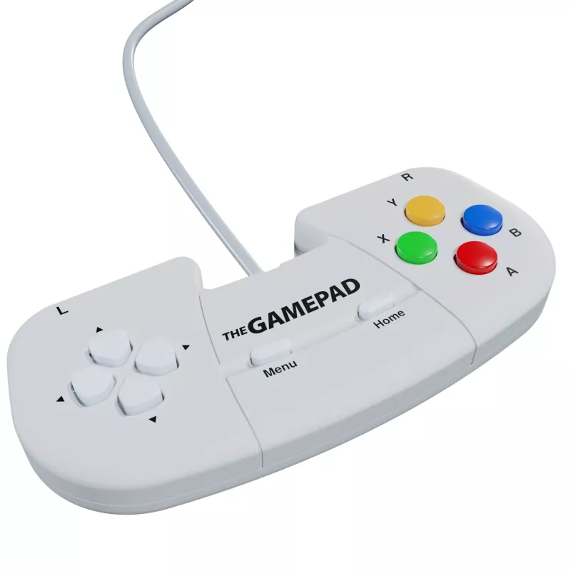 Retro Games The Gamepad White - Vadu USB spēļu panelis PC, Mac, ZX Spectrum, THEC64, THEA500 Mini - Digitālais D-Pad, 10 pogas, 1,8 m kabelis
