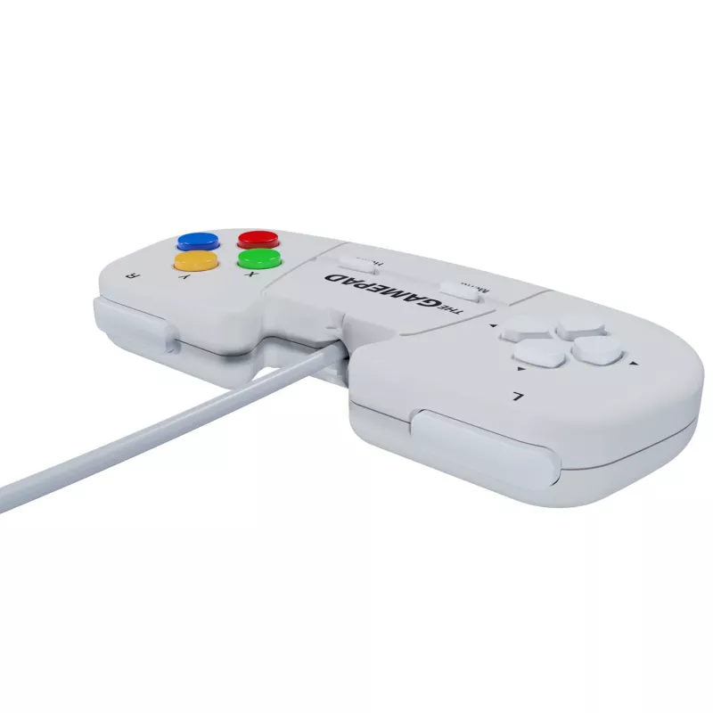 Retro Games The Gamepad White - Vadu USB spēļu panelis PC, Mac, ZX Spectrum, THEC64, THEA500 Mini - Digitālais D-Pad, 10 pogas, 1,8 m kabelis