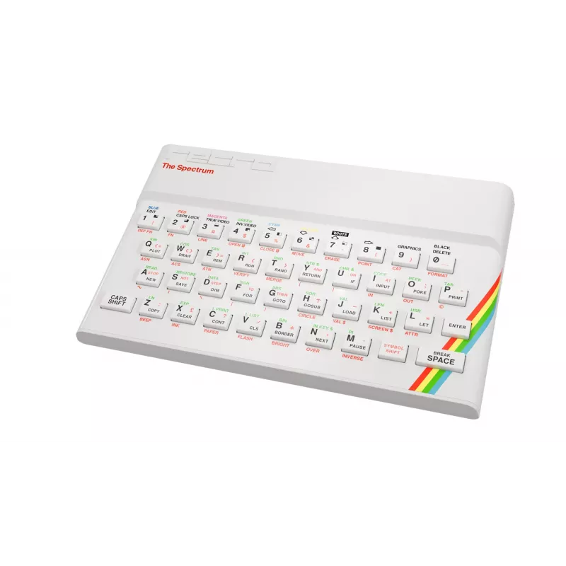 Retro Games The Spectrum White Edition - ZX Spectrum HD konsole ar džoistiku un 40+ iepriekš ielādētām spēlēm