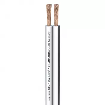 Sommer Cable SC-Prisma skaļruņu kabelis, 2 x 2,50 mm², PVC 9,1 x 4,3 mm, baltā krāsā (401-0250-WS)