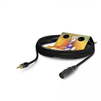 Sommer Cable Club Series MKII komutācijas (patch / insert) kabelis, 2 x 0,34 mm², XLR 3 kontaktu spraudnis – 3,5 mm stereo spraudnis, HICON, melnā krāsā, 0,25 m (CSDQ-0025-SW)