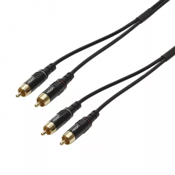 Sommer Cable SC-Onyx 2025 MKII stereo RCA kabelis, nesimetrisks, 2 x 1 x 0,25 mm², 2x RCA spraudņi – 2x RCA spraudņi, HICON, melnā krāsā, 2,5 m (ON81-0250-SW)