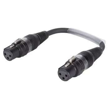 Sommer Cable adaptera kabelis, XLR 3 kontaktu ligzda – XLR 3 kontaktu ligzda, HICON, melnā krāsā, 0,15 m (SGHZU0015-SW)