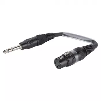 Sommer Cable adaptera kabelis, 6,3 mm stereo spraudnis – XLR 3 kontaktu ligzda, melnā krāsā, 0,15 m (SGFGU0015-SW)