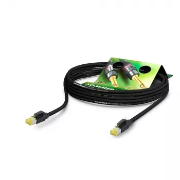 Sommer Cable SC-Mercator CAT.7 PUR tīkla kabelis, 8 x 0,14 mm², RJ45 – RJ45, HIROSE, melnā krāsā, 20 m (P7HS-2000-SW)