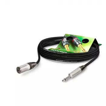 Sommer Cable Stage 22 Highflex mikrofona kabelis, 2 x 0,22 mm², XLR 3 kontaktu spraudnis – 6,3 mm mono spraudnis, NEUTRIK, melnā krāsā, 2,5 m (SG75-0250-SW)