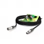 Sommer Cable SC-Primus mikrofona kabelis, 2 x 0,50 mm², XLR 3 kontaktu ligzda – XLR 3 kontaktu spraudnis, NEUTRIK, melnā krāsā, 15 m (PRMFU1500-SW)