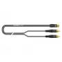 Sommer Cable SC-Onyx 2008 audio adaptera kabelis, 2 x 1 x 0,08 mm², 2x RCA spraudņi – 3,5 mm stereo ligzda, HICON, melnā krāsā, 5 m (O84W-0500-SW)