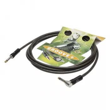 Sommer Cable SC-Spirit XXL instrumenta kabelis, 1 x 0,75 mm², 6,3 mm mono spraudnis – leņķa 90° 6,3 mm mono spraudnis (NOISEFREE), HICON, melnā / caurspīdīgā krāsā, 3 m (SX3C-0300)
