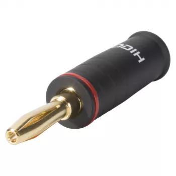 Sommer Cable HICON banānu spraudnis ar skrūvju spaili, sarkans kodējums, 4 mm, zelta pārklājums