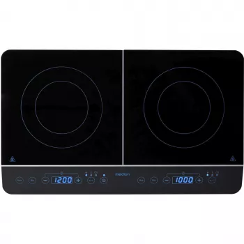 MEDION LIFE Double Induction Cooktop MD 15324 (Melns, 3500 vati, 2x Ø 20 cm)