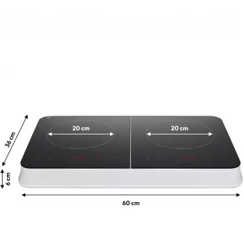 MEDION LIFE Double Induction Cooktop MD18493 (Melns, 3500 vati, 2x 20 cm)