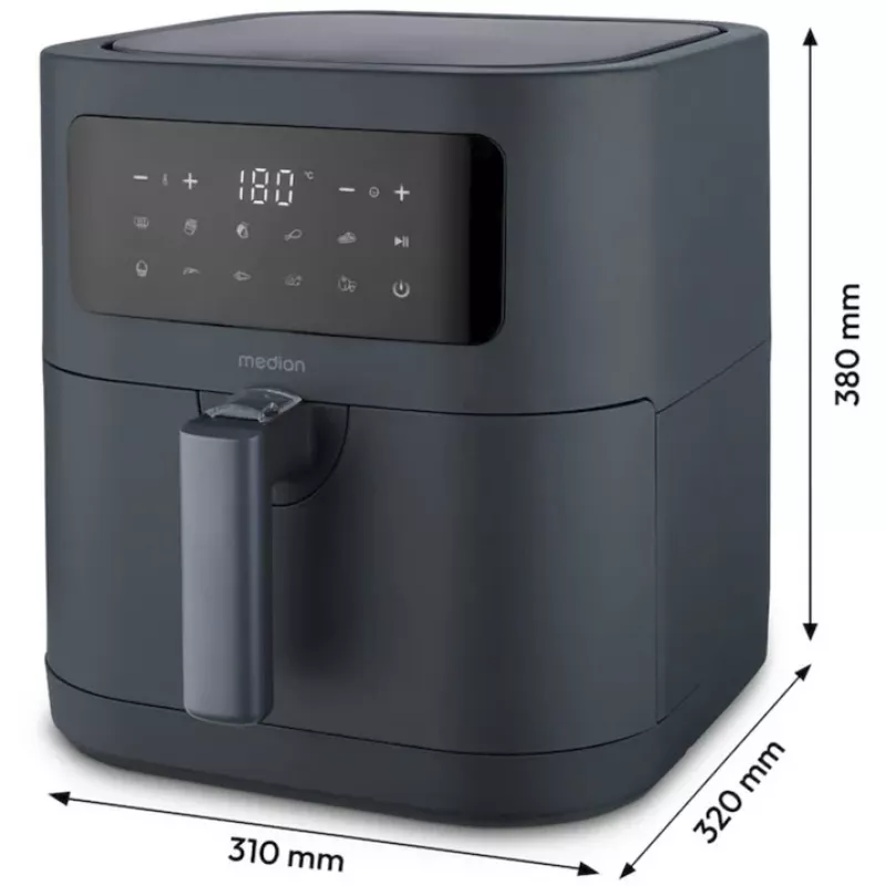 MEDION Life MD 11740 E40 XL gaisa fritieris, pelēks, 2150 W, 5.2 L grozs