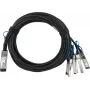BlueLAN saderīgs NVIDIA 980-9I48S-00C02A pasīvais tiešās pievienošanas atzarojuma kabelis, 100GBASE-CR4 QSFP28 uz 4x25GBASE-CR SFP28, 3m, AWG26
