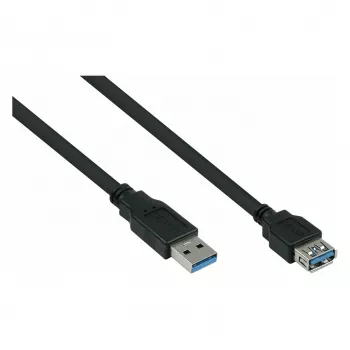 KABELMEISTER USB 3.0 pagarinājuma kabelis, A tipa tēviņš uz mātīti, 0,5 m, melns