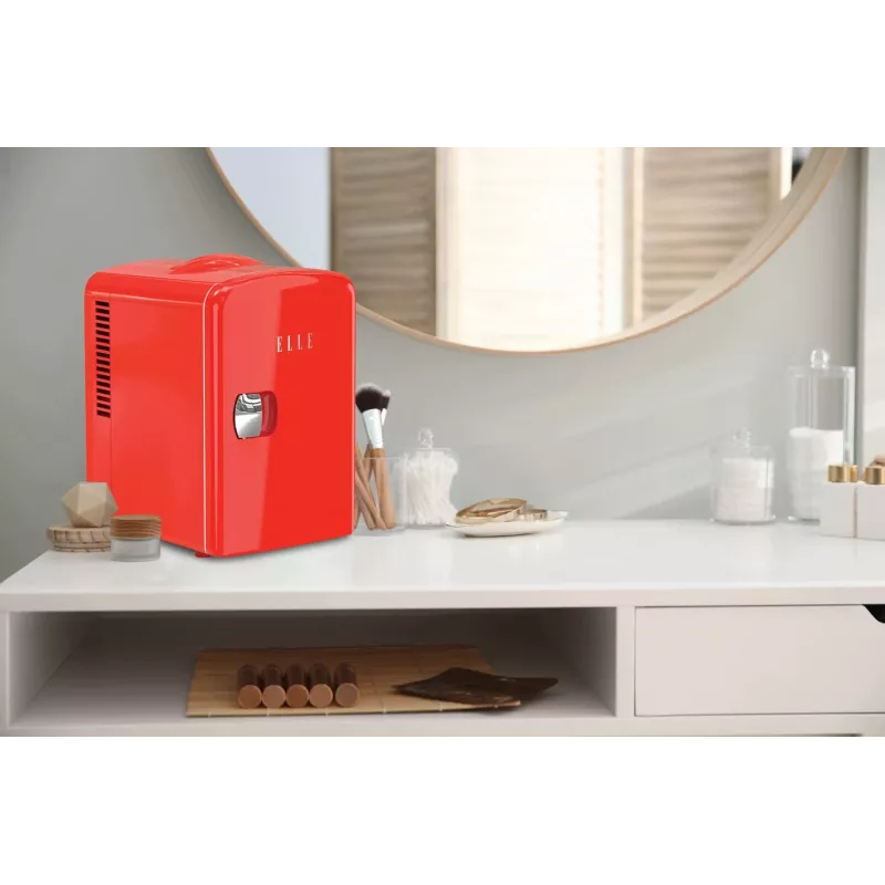 ELLE Home ESDAF101RDEU Mini Ledusskapis 4L Sarkans