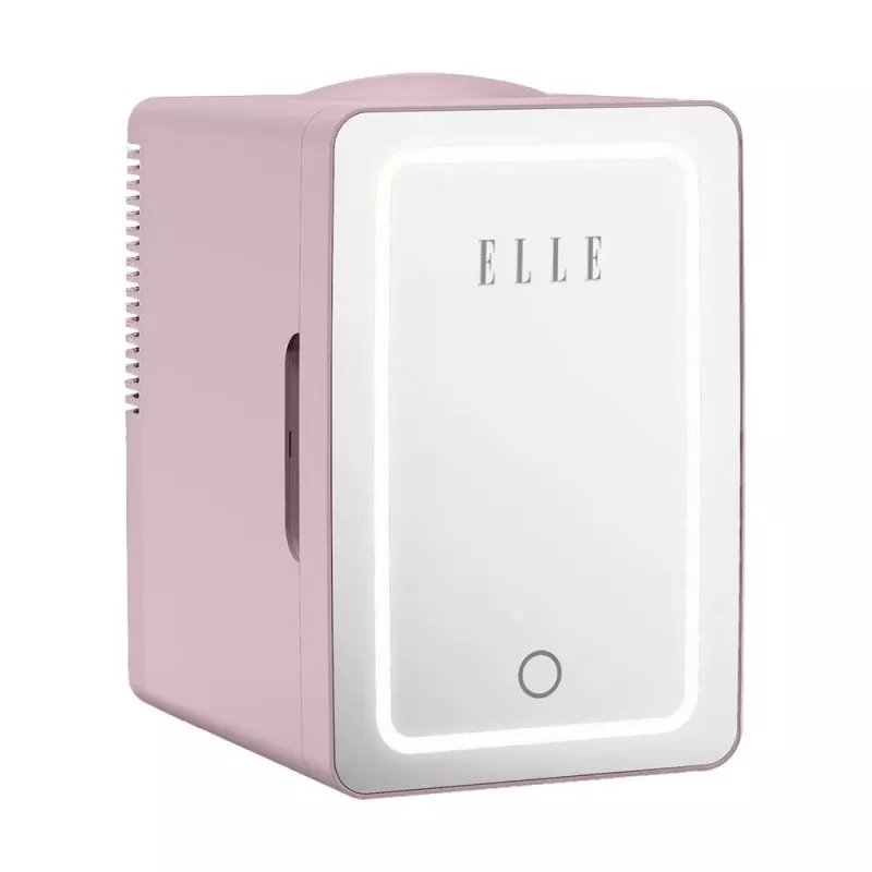 ELLE Home ESDAF01PUEU Mini ledusskapis ar LED grima spoguli 6L Violeta