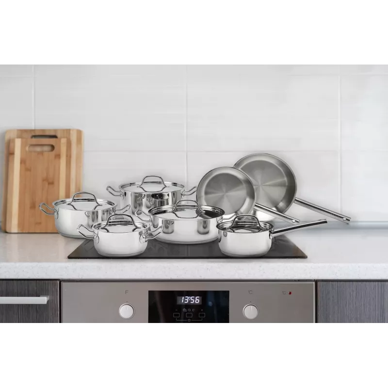 ELLE Home Nerūsējošā tērauda 12-daļīgs katlu un pannu komplekts ECCS200412A