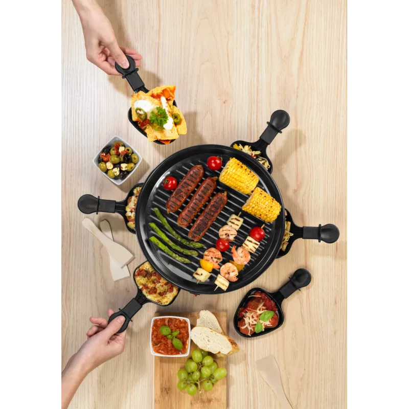 Giles & Posner EK4511GV2VDE Galda Raclette Grils 1200 W 8 personām Melns/Sudrabs